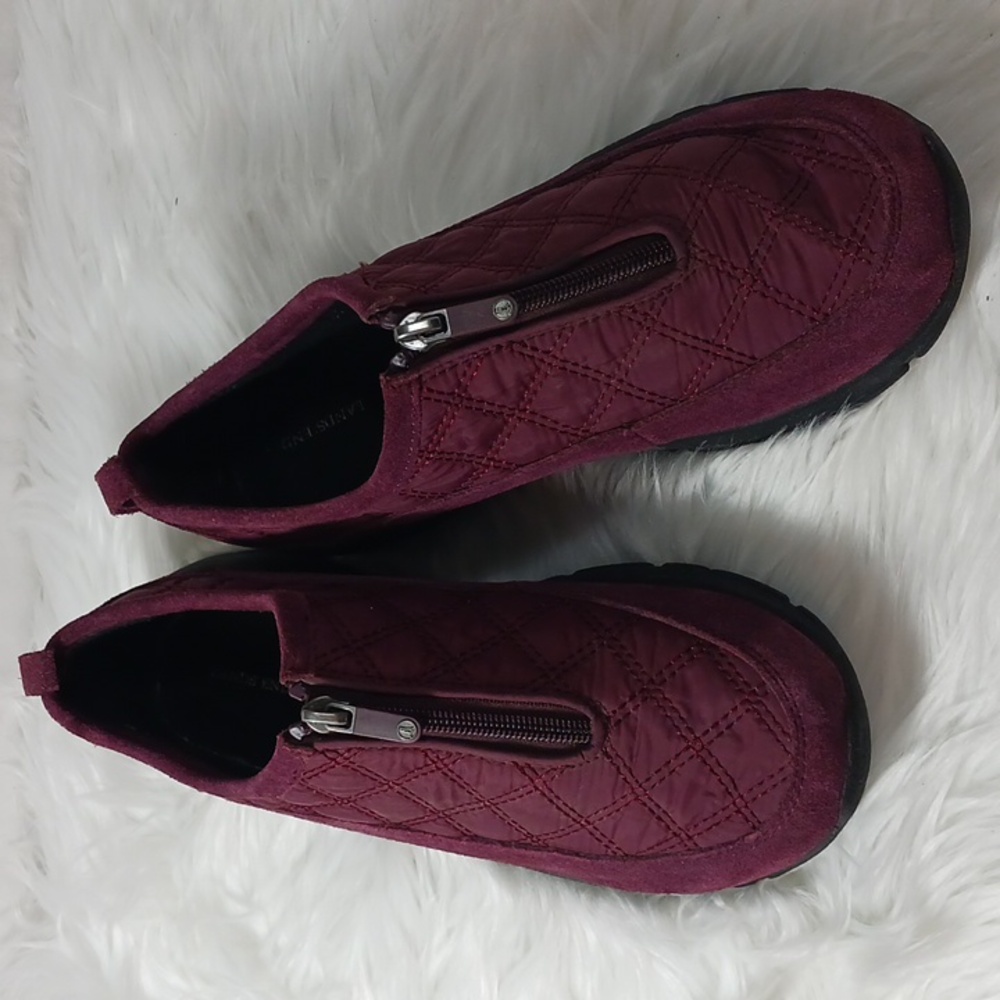 LANDS' END Walking Shoes Sz 8B, Purple, Thick Rubber soles,  zippered